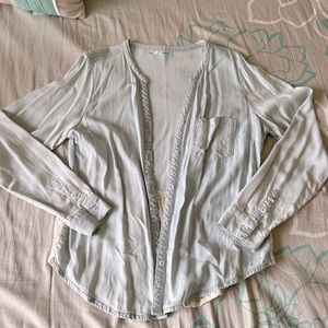 Maurices Denim Lace Button Down